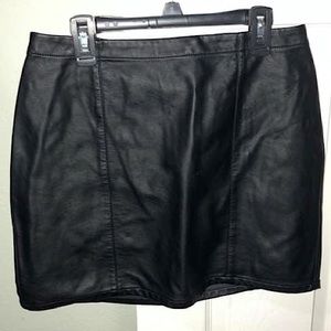Black leather skirt
